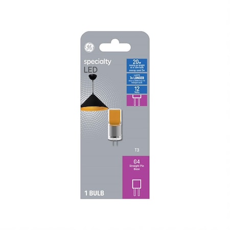 Current GE T3 G4 LED Bulb Warm White 20 Watt Equivalence 1 pk 93129024